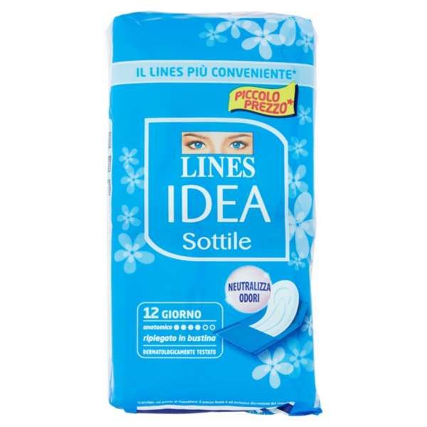 Lines Idea Assorbenti Sottili Anatomici Ripiegati - 12pz