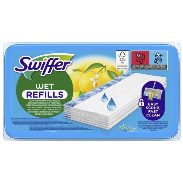 Swiffer Wet Panni Umidi Cattura Polvere Limone - 24pz