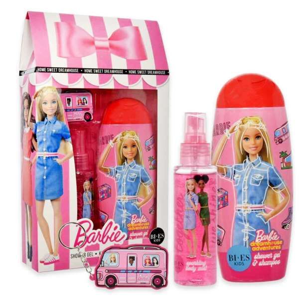 KIDSOAP Barbie Cofanetto con Shower Gel Acqua Corpo e Portachiave - MegaPrezzo