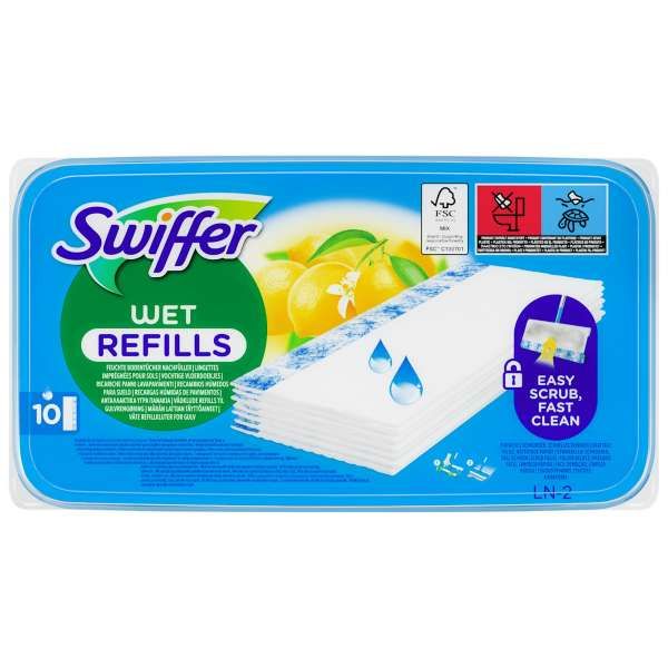 Swiffer Wet Panni Umidi Cattura Polvere Limone - 10pz
