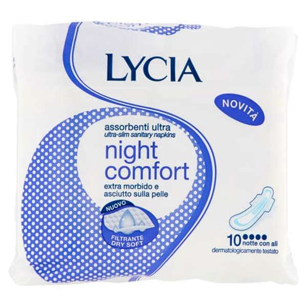 Lycia Assorbenti Night Comfort Notte con Ali - 10pz