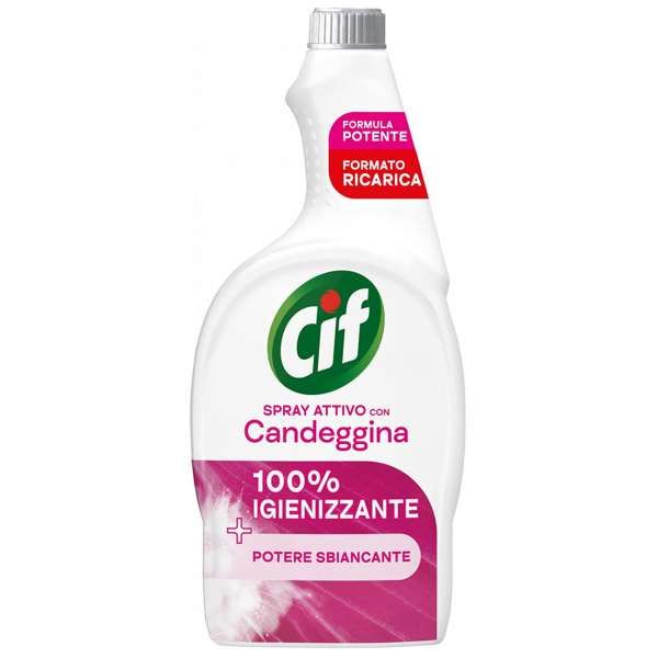 Cif Spray Attivo con Candeggina - Ricarica 650ml