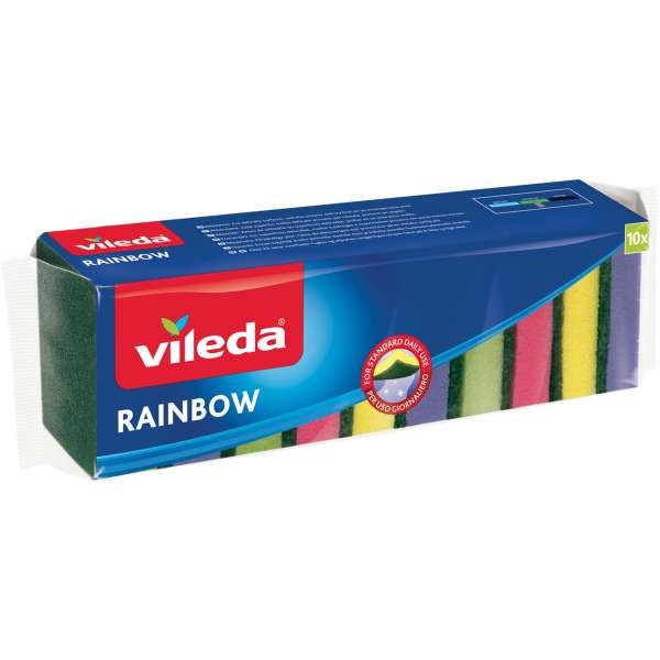 Vileda Rainbow Spugne Abrasive - 10pz