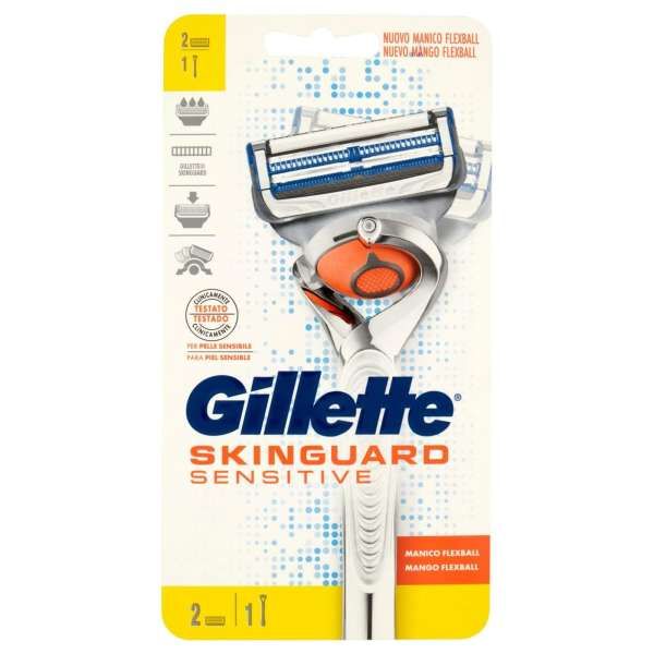 GILLETTE Gillette Rasoio Skinguard Sensitive con 1 Manico e 2 Lamette - MegaPrezzo
