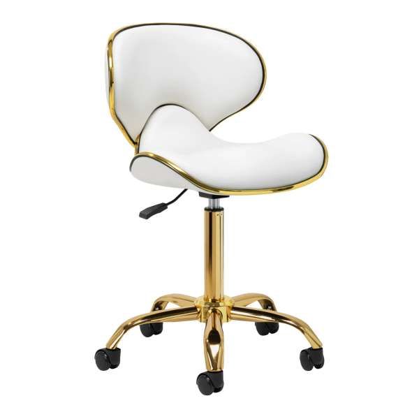 GABBIANO Gabbiano Sgabello Q-4599G con Rotelle - Bianco - MegaPrezzo