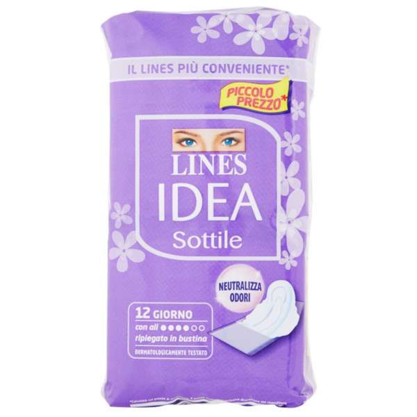 Lines Idea Assorbenti Sottili Giorno con Ali Ripiegati - 12pz