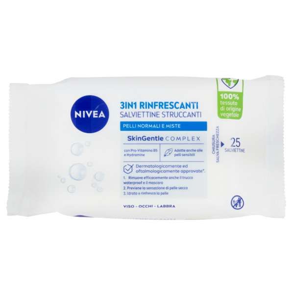 Nivea Bio Salviette Struccanti 25pz - Rinfrescanti