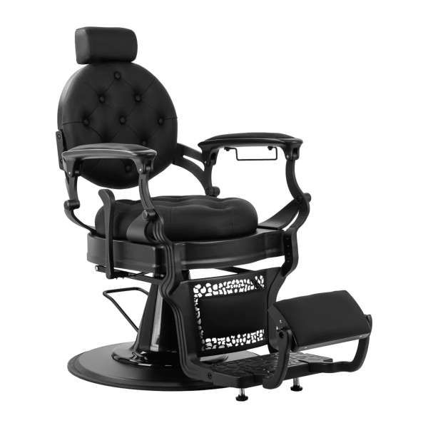 Gabbiano Poltrona Niccolo con Bottoni per Parrucchiere - Nero Nero