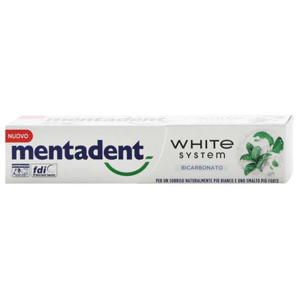 Mentadent Dentifricio White System Bicarbonato - 75ml