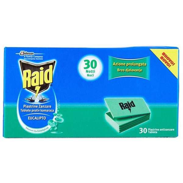 Raid Piastrine Anti Zanzare 30pz - Eucalipto