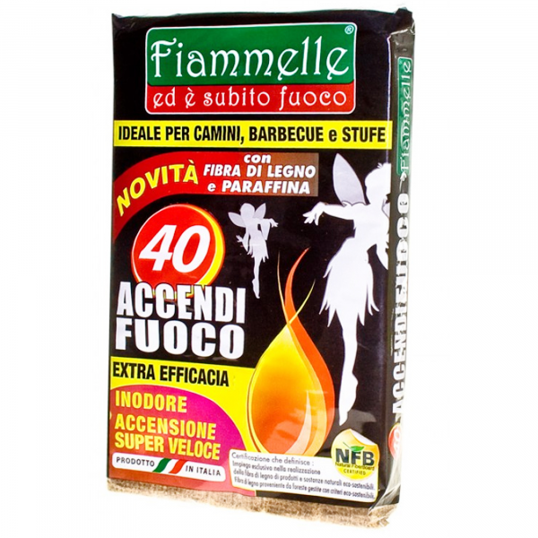 Fiammelle Accendifuoco Ecologico - 40 Cubetti