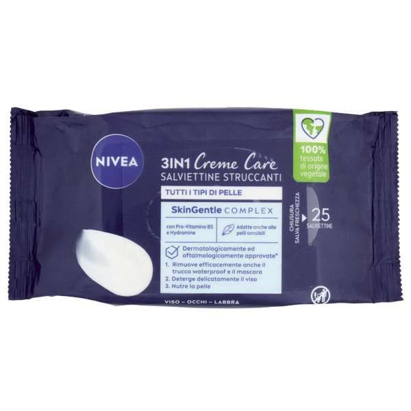 Nivea Creme Care Salviette Struccanti 25pz - Viso e Occhi