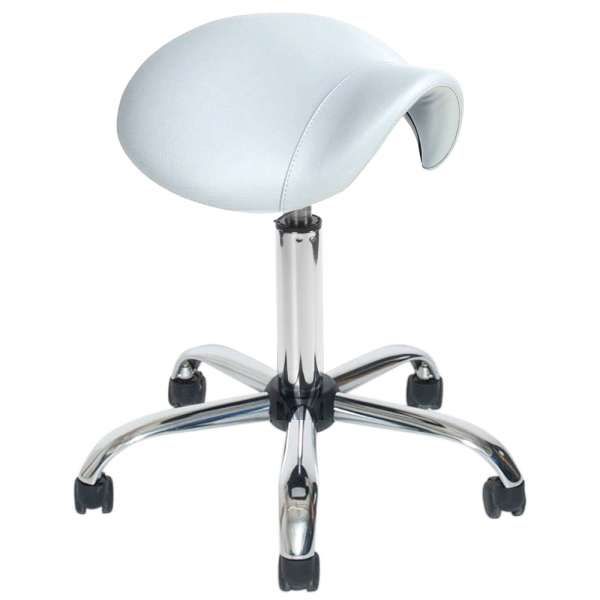Sgabello Salon Day a Sella per Parrucchiere - Bianco