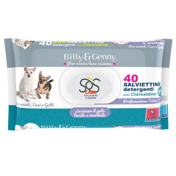 Billy e Genny Salviettine Per Animali 40pz - Talco
