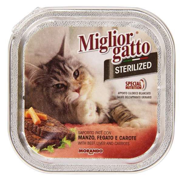 Migliorgatto Sterilized Patè 100gr - Manzo Fegato e Carote