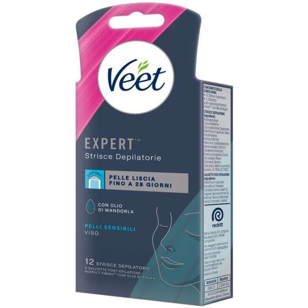 Veet Expert Strisce Depilatorie Viso Pelli Sensibili - 12pz