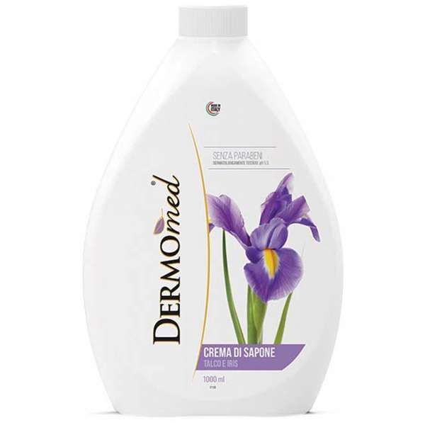Dermomed Crema di Sapone Talco e Iris - Ricarica 1000ml