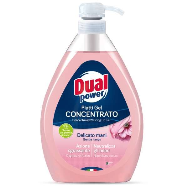Dual Power Detersivo Piatti Gel Concentrato 1000ml - Delicato Mani