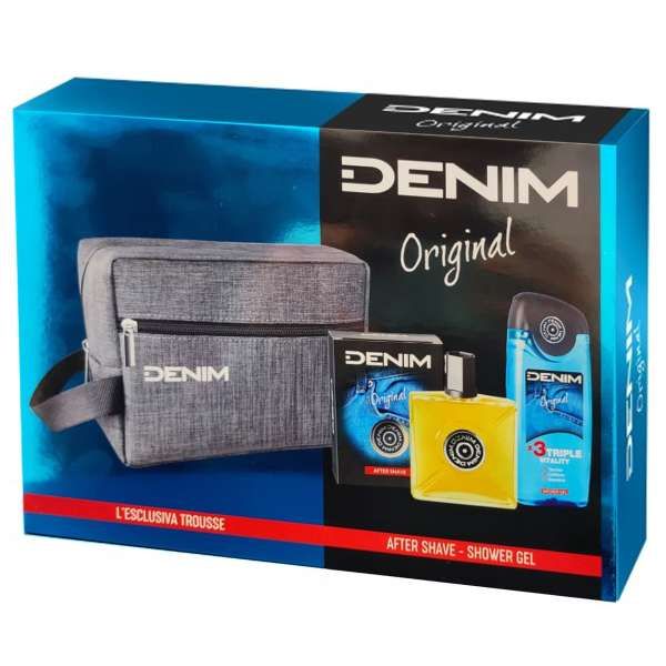 Denim Original Cofanetto con After Shave Shower Gel e Pochette