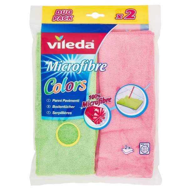 VILEDA Vileda Panno Pavimento Microfibra Colors - 2pz - MegaPrezzo