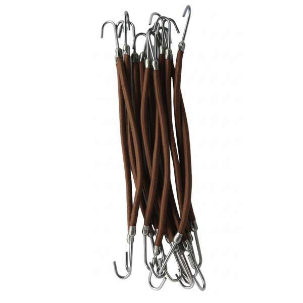 SIBEL Sibel Elastici per Capelli con Doppio Gancio 12pz - Marrone - MegaPrezzo