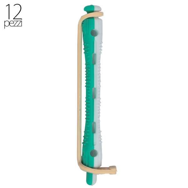 XANITALIA Bigodini Permanente Forati Lunghi 12pz - 6mm Bianco-Verde - MegaPrezzo