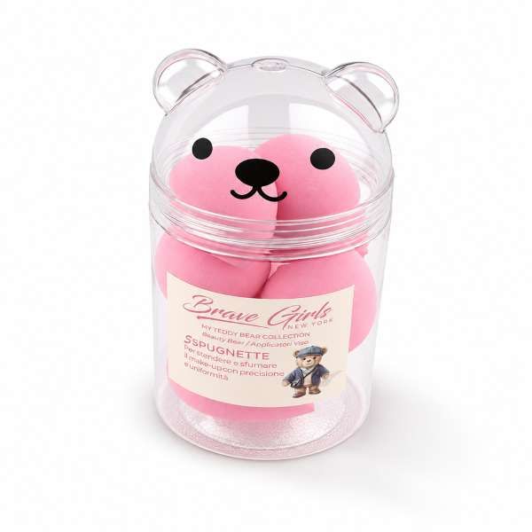 BRAVE GIRLS Brave Girls Set My Teddy Bear Beauty Sponges con 5 Spugnette - Rosa - MegaPrezzo