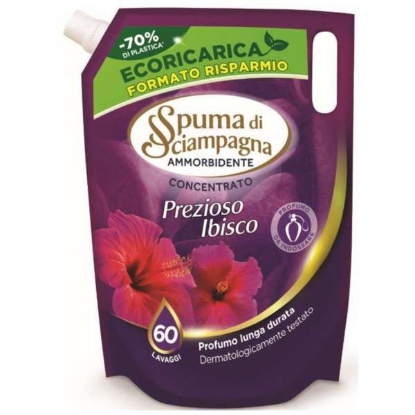 Spuma di Sciampagna Ammorbidente Concentrato Ricarica 1200ml - Prezioso Ibisco