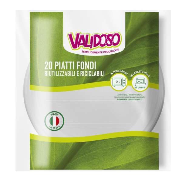 Validoso Piatti Fondi Riutilizzabili - 20pz