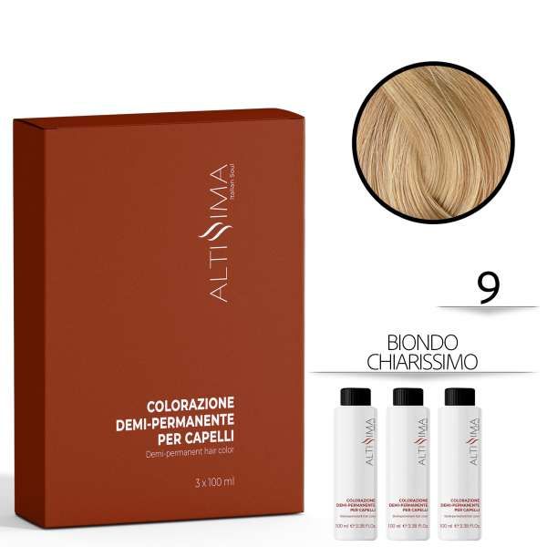 ALTISSIMA Altissima Tintura Capelli Demi-Permanente 3x100ml - 9 - MegaPrezzo