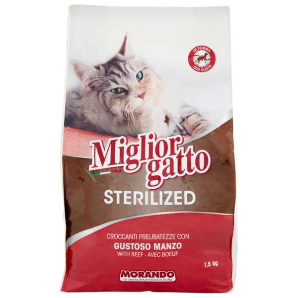 MORANDO Migliorgatto Croccantini Sterilized 1500gr - Manzo - MegaPrezzo