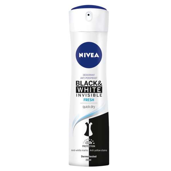 NIVEA Nivea Deodorante Spray Black e White Fresh - 150ml - MegaPrezzo