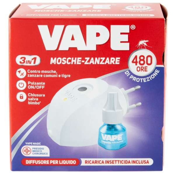 VAPE Vape Elettroemanatore Liquido con Ricarica - Mosche Zanzare - MegaPrezzo