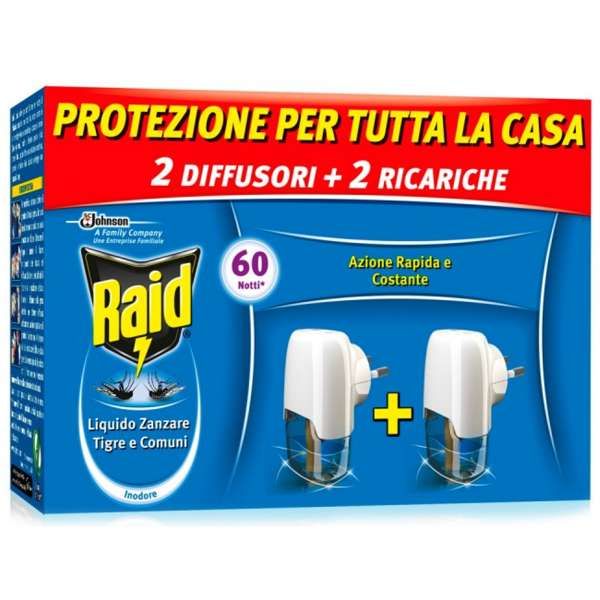 Raid Liquido 2 Diffusori con 2 Ricariche - Inodore