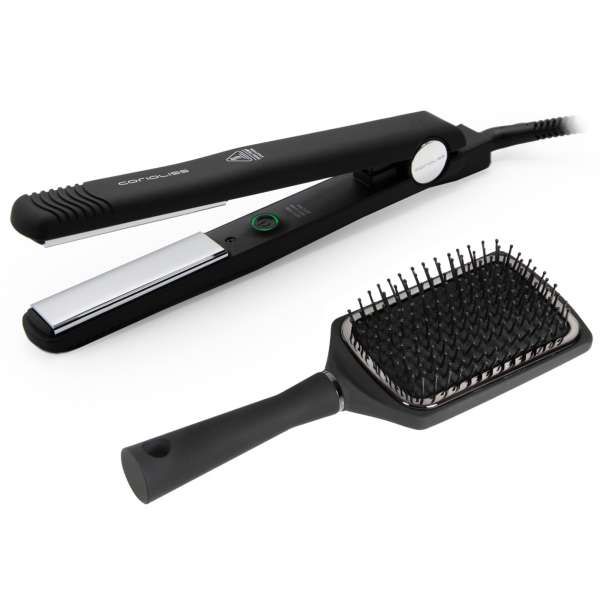 CORIOLISS Corioliss C-Style Soft Touch Box Piastra e Spazzola - Nero e Cromo - MegaPrezzo