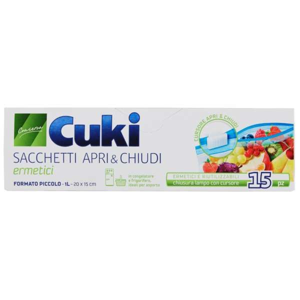 Cuki Sacchetti Apri e Chiudi con Cursore - 1lt
