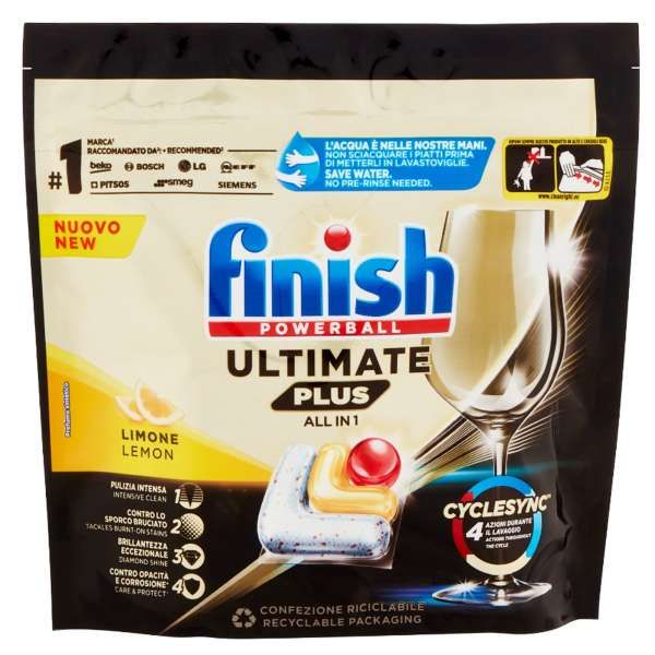 Finish Ultimate Plus Tabs Lavastoviglie 14pz - Limone