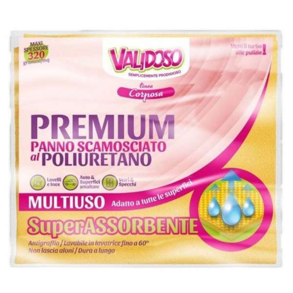 VALIDOSO Validoso Panno Scamosciato al Poliuretano - 50x60cm - MegaPrezzo