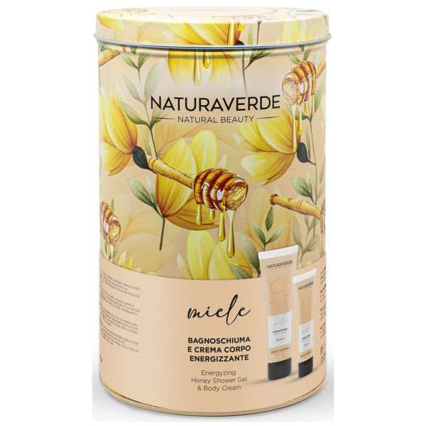 Naturaverde Miele Cofanetto in Latta con Bagnoschiuma e Body Lotion