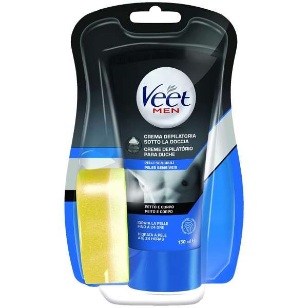 Veet Men Crema Depilatoria Sotto la Doccia Pelle Sensibile - 150ml