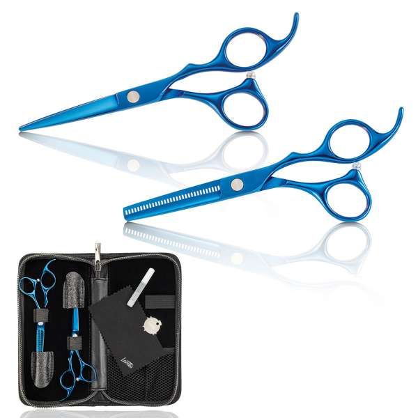 XANITALIA Lameo Stage Pro Kit Forbici Taglio e Sfoltire Blue - 5.5" - MegaPrezzo