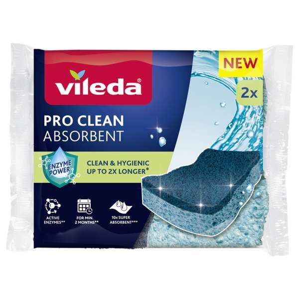VILEDA Vileda Pro Clean Spugna Viscosa con Retina - 2pz - MegaPrezzo