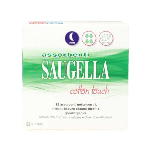 Saugella Assorbenti Cotton Touch Notte con Ali - 12pz