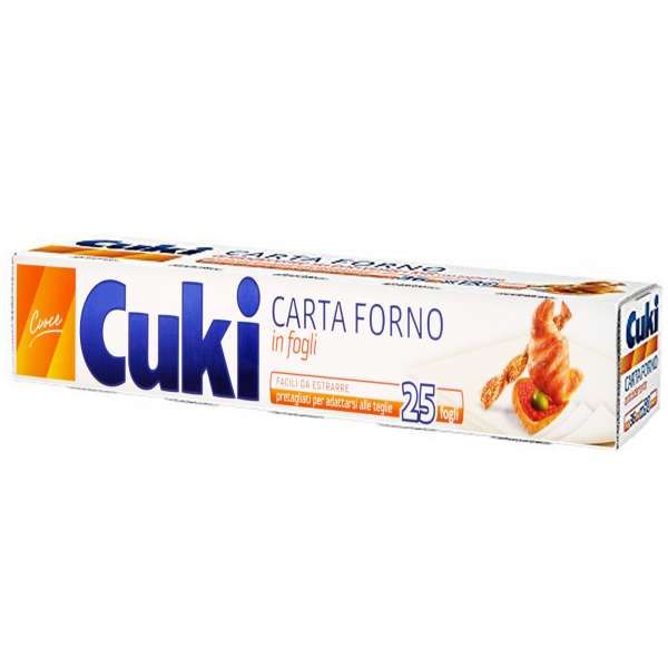 Cuki Carta Forno Antiaderente Pretagliata - 25 Fogli