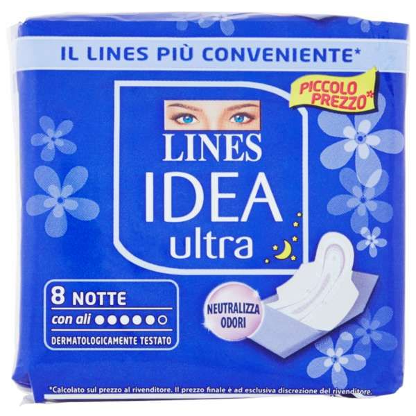 Lines Idea Ultra Assorbenti Notte con Ali - 8pz