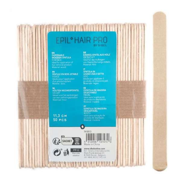 SIBEL Epil Hair Pro Spatole Stendicera Abbassalingua in Legno 11,3cm - 50pz - MegaPrezzo