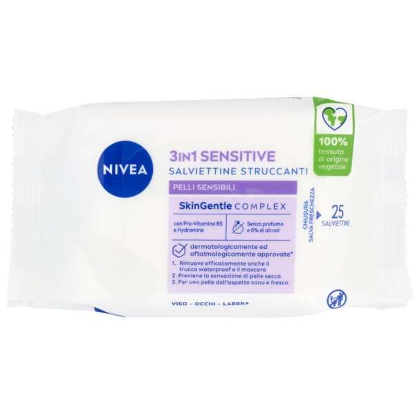 Nivea Bio Salviette Struccanti 25pz - Sensitive