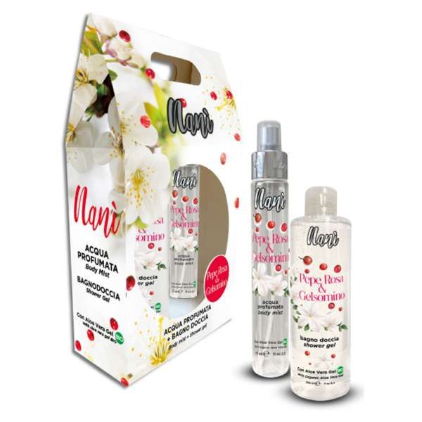Nanì Cofanetto Pepe Rosa Gelsomino con Acqua Profumata e Bagnodoccia