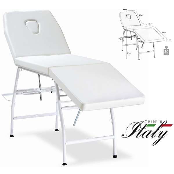 ELETTROBEAUTY Lettino Massaggio LE121 Ale 2 Snodo e Portarotolo - Bianco - MegaPrezzo