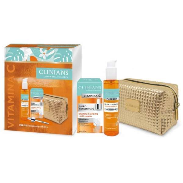 CLINIANS Clinians Cofanetto Vitamina C con Siero Gel e Pochette - MegaPrezzo
